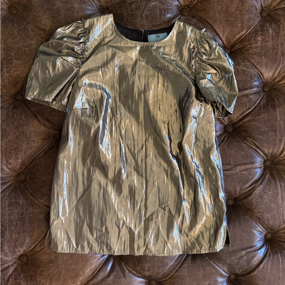 CeCe Shimmering Gold Top